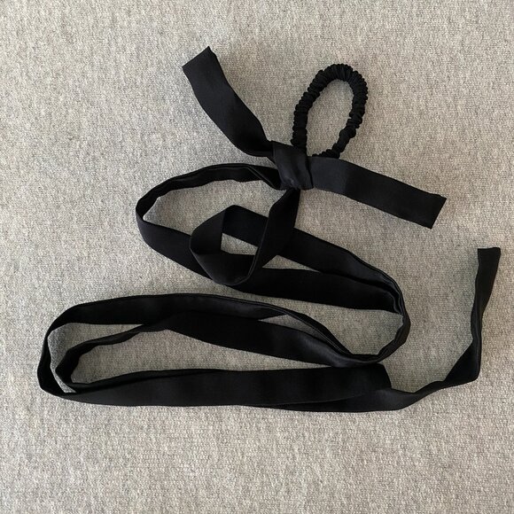 NWOT A Bronze Age Black 100% Silk Hair Wrap - Picture 2 of 10